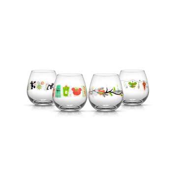 Disney Classics Collectible Stemless Tumbler Glass Sets - 16 Ounces - Set  of 2 (Mickey & Minnie)