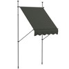 Resenkos Patio Awning, Outdoor Sun Shade Shelter Cover Awnings,6.5' x 4' Manual Retractable Awning, Non-Screw Patio Awning, UV Resistant, - 3 of 4