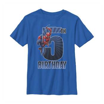 Boy's Marvel Spider-Man Swinging 5th Birthday T-Shirt
