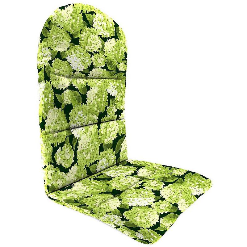 Plow & Hearth - Polyester Classic Outdoor Adirondack Cushion, 49"x 20.5"x 2.5"with hinge 18" from bottom, Forest Hydrangea, 1 of 3