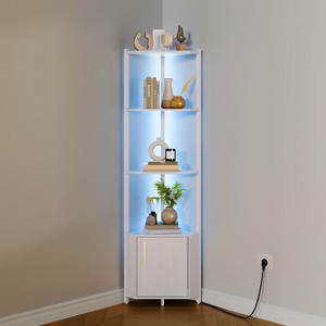 5 Tier LED Corner Shelf with Lights, with LED Strips, Adjustable ...