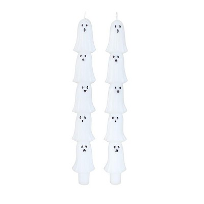 Jollity & Co. - Halloween Themed Ghost Taper Candles - Pack of 2 Candles