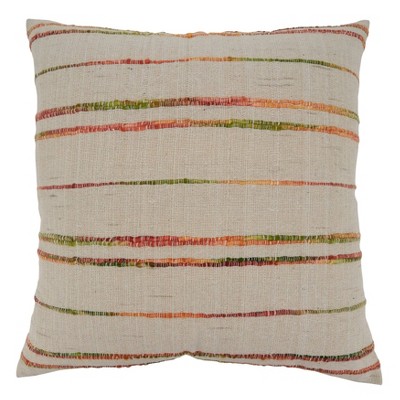 Woven Line Design Poly Filled Throw Pillow - Saro Lifestyle