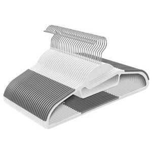 30/50-Pack Heavy Duty Plastic Hangers with S-Shaped Opening, 360° Swivel Hook Space Saving Closet Organizers - 1 of 4