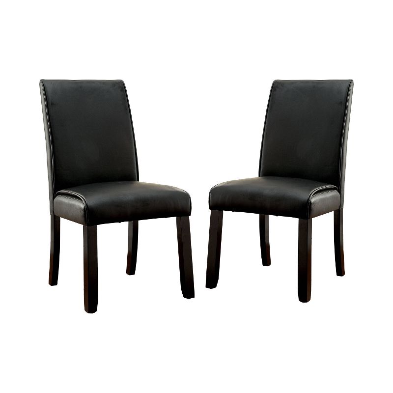 Set of 2 Lanbert Leatherette Padded Side Chair Dark Walnut - HOMES: Inside + Out, 1 of 5