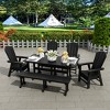 WestinTrends 6 Piece Outdoor Patio Dining Table and Armchair Dining Bench Set - 2 of 2