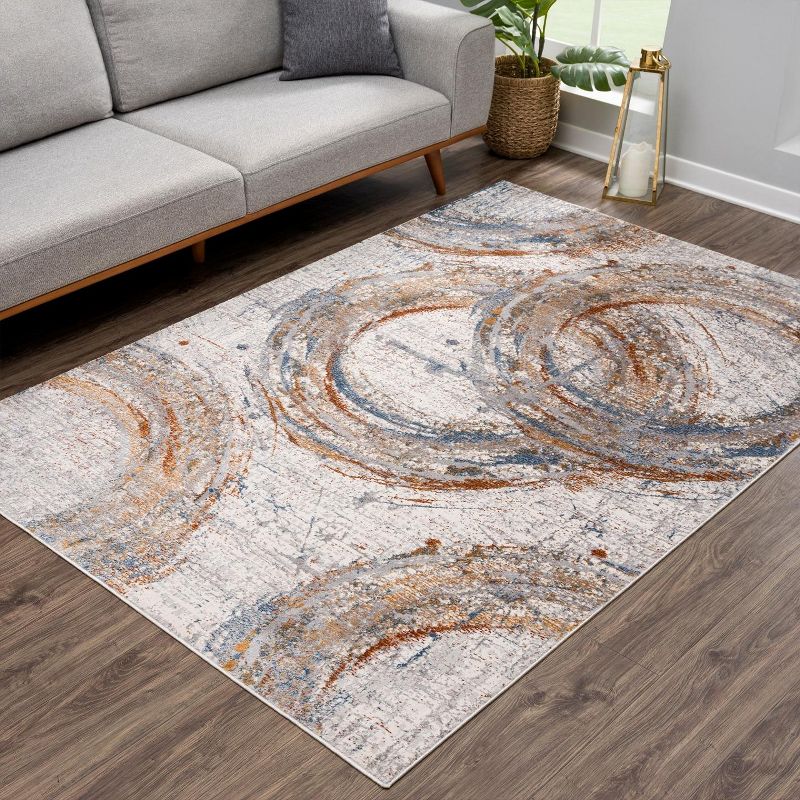 Luxe Weavers Modern Abstract Circle Area Rug, 1 of 10