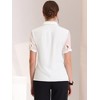 INSPIRE CHIC Women's Sheer Short Sleeve Point Collar Work Button Down Shirt - 3 of 4