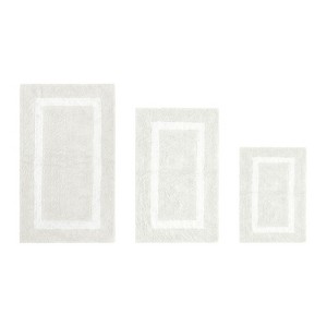 Hotel Bath Rug 100% Premium Cotton Tufted Weave Two Tone Reversible 3 Piece Bathroom Rug Set, Super Soft & Water Absorbent, Machine Washable Bathmat - 1 of 4