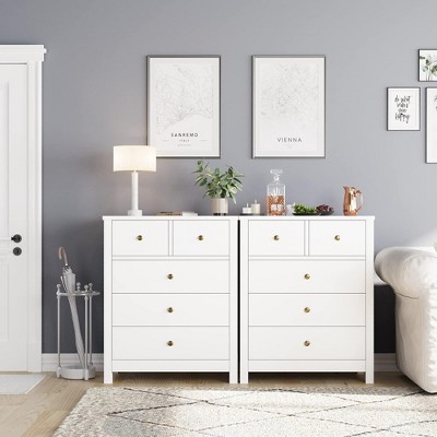 Whizmax Dresser for Bedroom, Wood Dresser Organizer, 5 Drawer Dresser with Deep Space, Storage Cabinet for Entryway, Hallway, Home Office