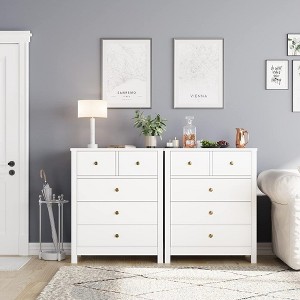 Whizmax Dresser for Bedroom, Wood Dresser Organizer, 5 Drawer Dresser with Deep Space, Storage Cabinet for Entryway, Hallway, Home Office - 1 of 4