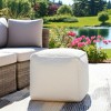 18"  Polyester Cube Outdoor Pouf Ottoman - 2 of 4