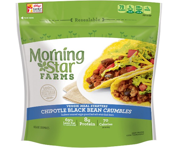 Morning Star Farms Chipotle Black Bean Frozen Veggie Crumbles - 12oz