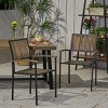 Set Of 2 Modern Acacia Wood Patio Dining Chairs,Outdoor Dining Chair With Metal Frame,Wooden Slats Armrests Lounge Chair-Coolbibila - 2 of 4
