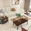 Dolonm Modern Rectangle Coffee Table with Tempered Glass Top & Black Metal Legs for Living Room - 2 of 4