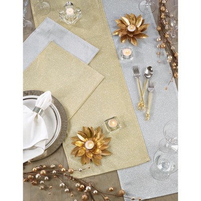 Champagne Shimmering Fabric Placemats Set of 4