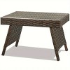 Dracelo 1pc patio folding wicker side table for poolside garden lawn - 3 of 4