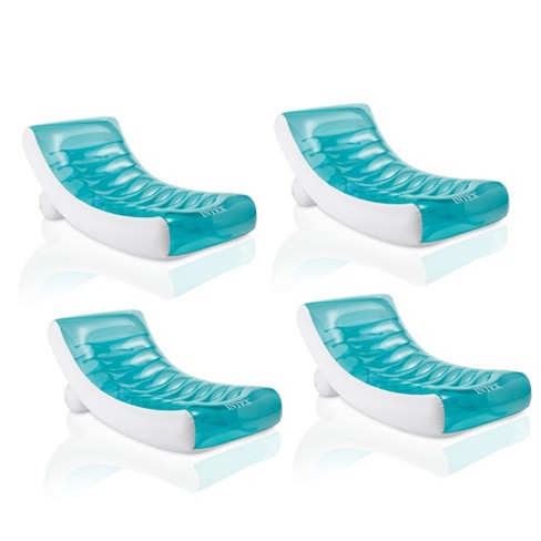 Intex Inflatable Rockin Lounge Swimming Pool Floating Raft Chair 4 Pack