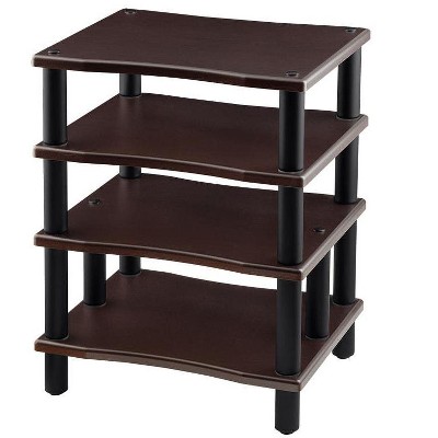 Monolith 4 Tier Audio Stand XL - Espresso, Open Air Design, Each Shelf Supports Up to 75 lbs., Perfect Way to Organize AV Components