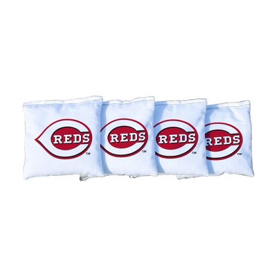 MLB Cincinnati Reds Corn-Filled Cornhole Bags White - 4pk