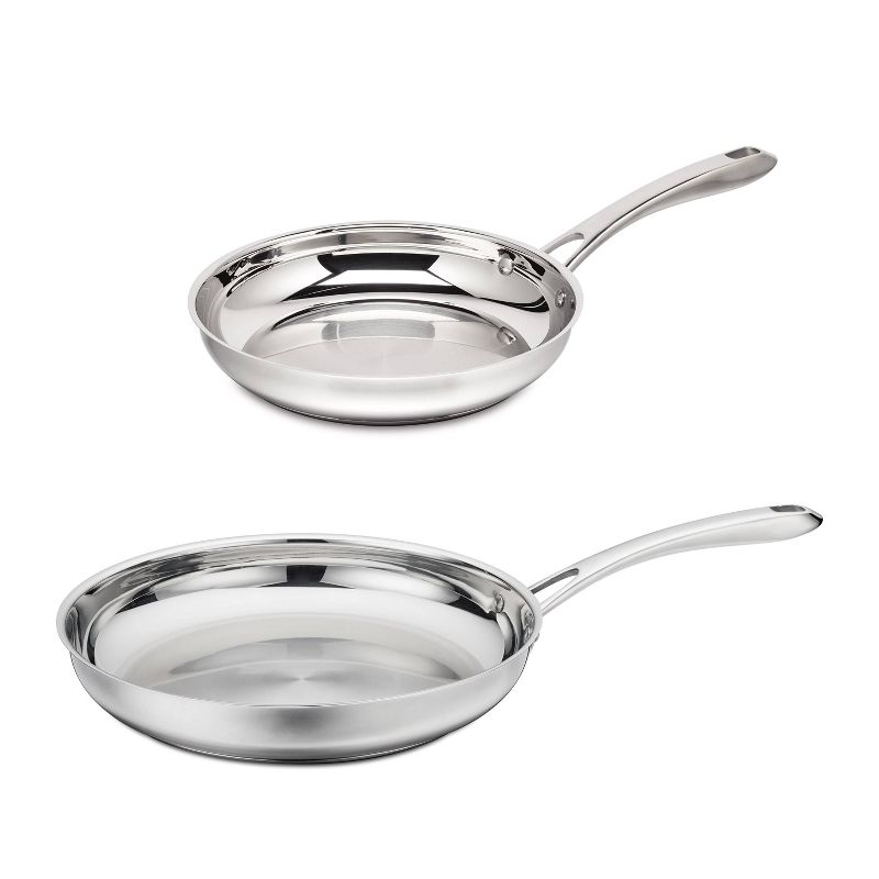 Cuisinart Classic 10&#34; &#38; 12&#34; Stainless Steel 2pk Skillet Set Silver, 1 of 5
