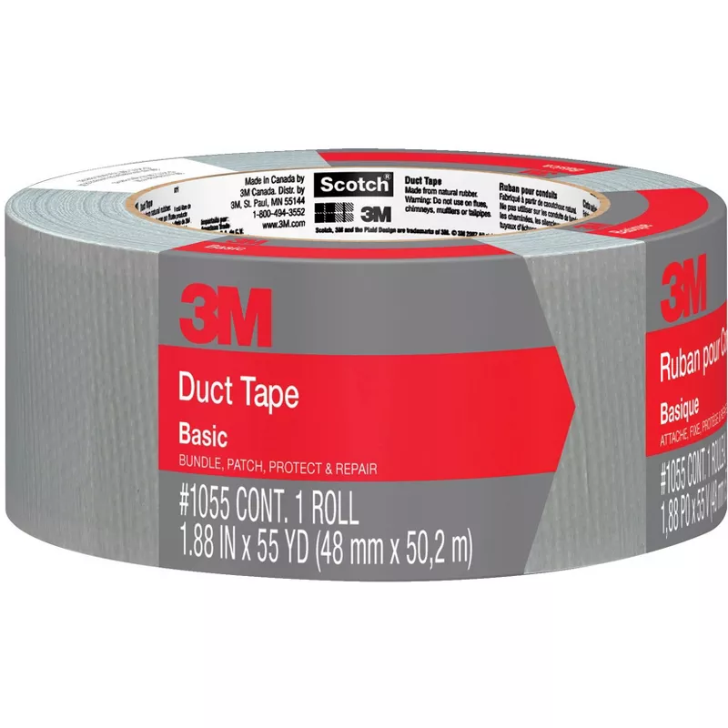 3M Basic Duct Tape, 1.88 Inches x 55 Yards, Gray
