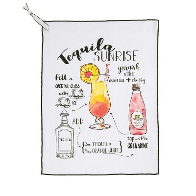 Tequila Sunrise Tea Towel,Whi