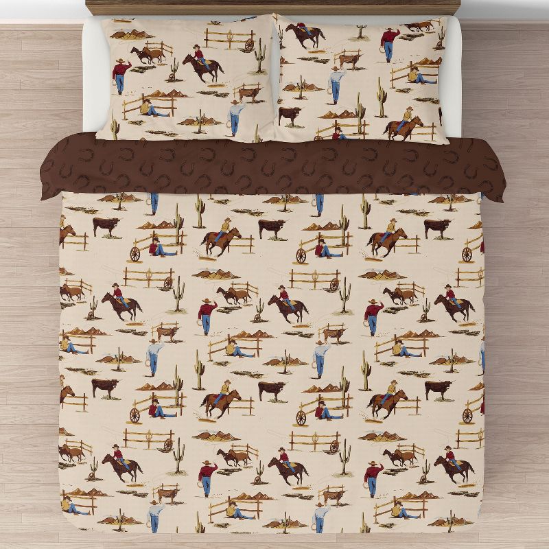 Sweet Jojo Designs Boy Full/Queen Comforter Bedding Set Wild West Cowboy Multicolor 3pc, 3 of 7