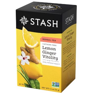 Stash Tea Lemon Ginger Vitality Herbal Tea Bags Case of 6/20 Bags - 1 of 2