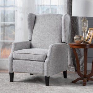 Wingback Recliner Chair with Nailhead Trim,Upholstered Push Back Accent Chair with Birch Wood Legs for Living Room or Bedroom-Maison Boucle - 1 of 4