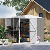 Outsunny 8 x 4ft Garden Storage Shed, Outdoor Metal Tool Shed with 2-Tier Storage Rack, Vents and Lockable Door for Backyard Patio Lawn - 3 of 4
