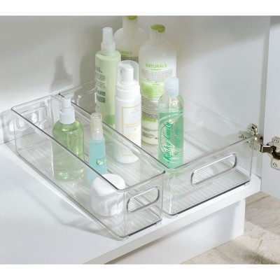 iDesign RPET Linus Stackable Battery Organizer Box Clear