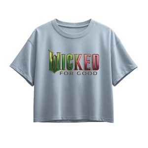 Girls' - Wicked - For Good Logo Short Sleeve Boxy Graphic T-Shirt - 1 of 1