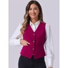 INSPIRE CHIC Women's Steampunk Velvet Sleeveless Button-Down V-Neck Suit Vest - 2 of 4
