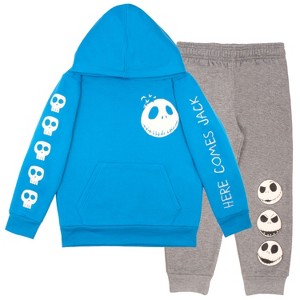 Disney Nightmare Before Christmas Little Boys 2 Piece Fleece Hoodie and Jogger Pants Set - Blue, 5-6 - 1 of 3
