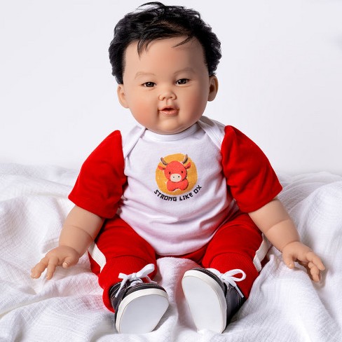 Paradise Galleries Realistic Chubby Baby Boy Doll - Big Boy With Fat Rolls  And Magnetic Pacifier, 5-piece Reborn Doll Set : Target