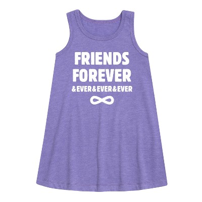 Girls' - Instant Message - Friends Forever And Ever Graphic Sleeveless Aline Dress