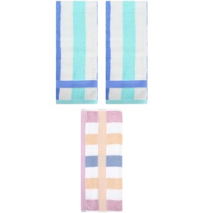 REGALWOVEN 3 Pack Striped Cotton Bathroom Decorative Hand Towels 13" x 29" - 1 of 4