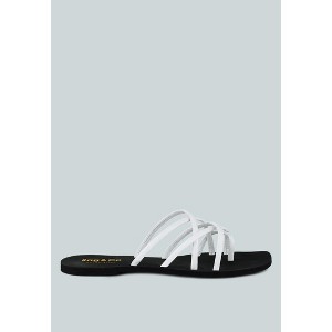Sweetin Black Strappy Flat Slip On Sandals - 1 of 4