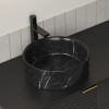 ChicFurnit Bathroom Sinks Vessel Sink Round Sink Vanity Sink Art Basin Countertop Bathroom Sink for Bathroom, Black, 14.17"*14.17"*4.72" - 3 of 4