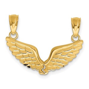 Black Bow Jewelry 14k Yellow Gold Angel Wings Set of 2 Pendants, 22mm - 1 of 4