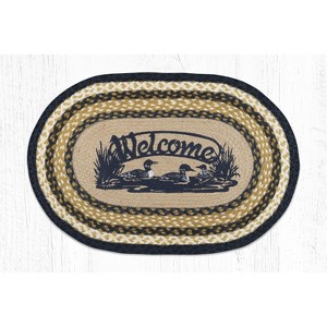 Earth Rugs Decorative Oval Patch 20"x30" – Welcome Loons Rustic Cabin Fabric - 1 of 3