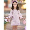 Blossoming Pink Ruffle Sleeve Dress Mia Belle Girls - 2 of 4