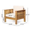 1 Piece Modern Outdoor Acacia Wood Patio Club Chair,Lounge Club Chair,Armrest Cushioned Patio Garden Deep Seating Club Chair-Coolbibila - 4 of 4