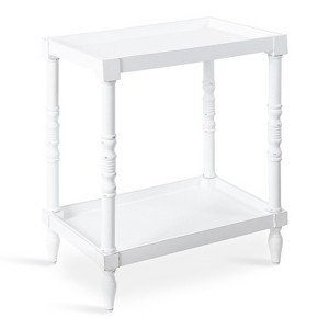 Kate and Laurel Bellport Rectangle Wood Side Table, 22x14x26, White - 1 of 4