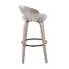 LumiSource Set of 2 Grotto Barstools Light Gray Wood/Light Gray Fabric - 3 of 4