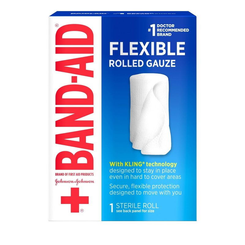 Johnson &#38; Johnson Brand First Aid Product Flexible Rolled Gauze - 2in x 2.5yd, 1 of 8