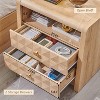 SinCiDo Nightstand with Charging Station, Mid Century Modern End Table with 2 Drawers & Open Shelf, Wood Bedside with Diamond Panel Decor - 3 of 4