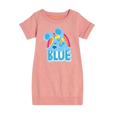 - Blue's Clues & You! - Blue Graphic Short Sleeve Fleece Dress