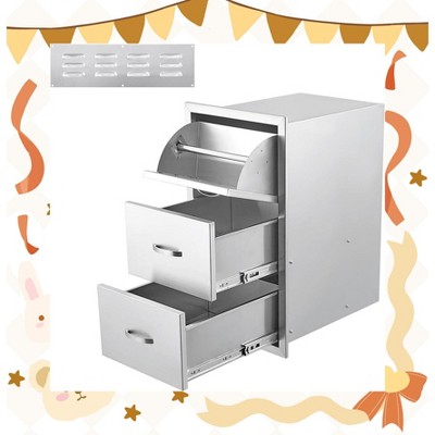 Garvee Stainless Steel BBQ Drawer for Outdoor Kitchen - 30" W x 23" D x 10" H, Weather-Resistant Flush Mount with Silent Operation
